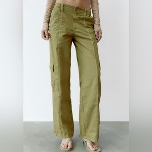 Brand New!!! Zara cargo pants parachute pants mid rise